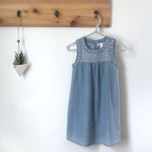Japna Denim Embroidered Girl’s Sleeveless Dress